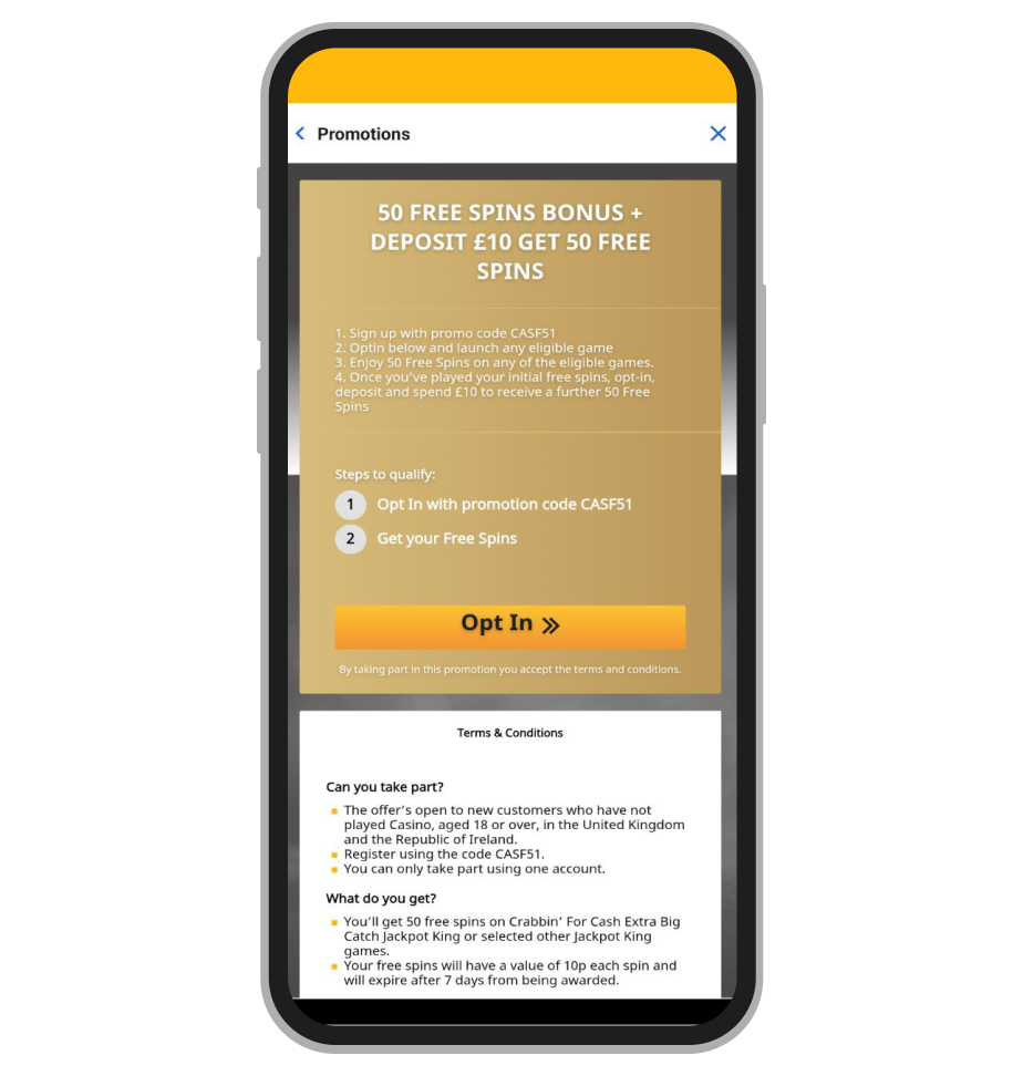 Betfair Free Spins Offer
