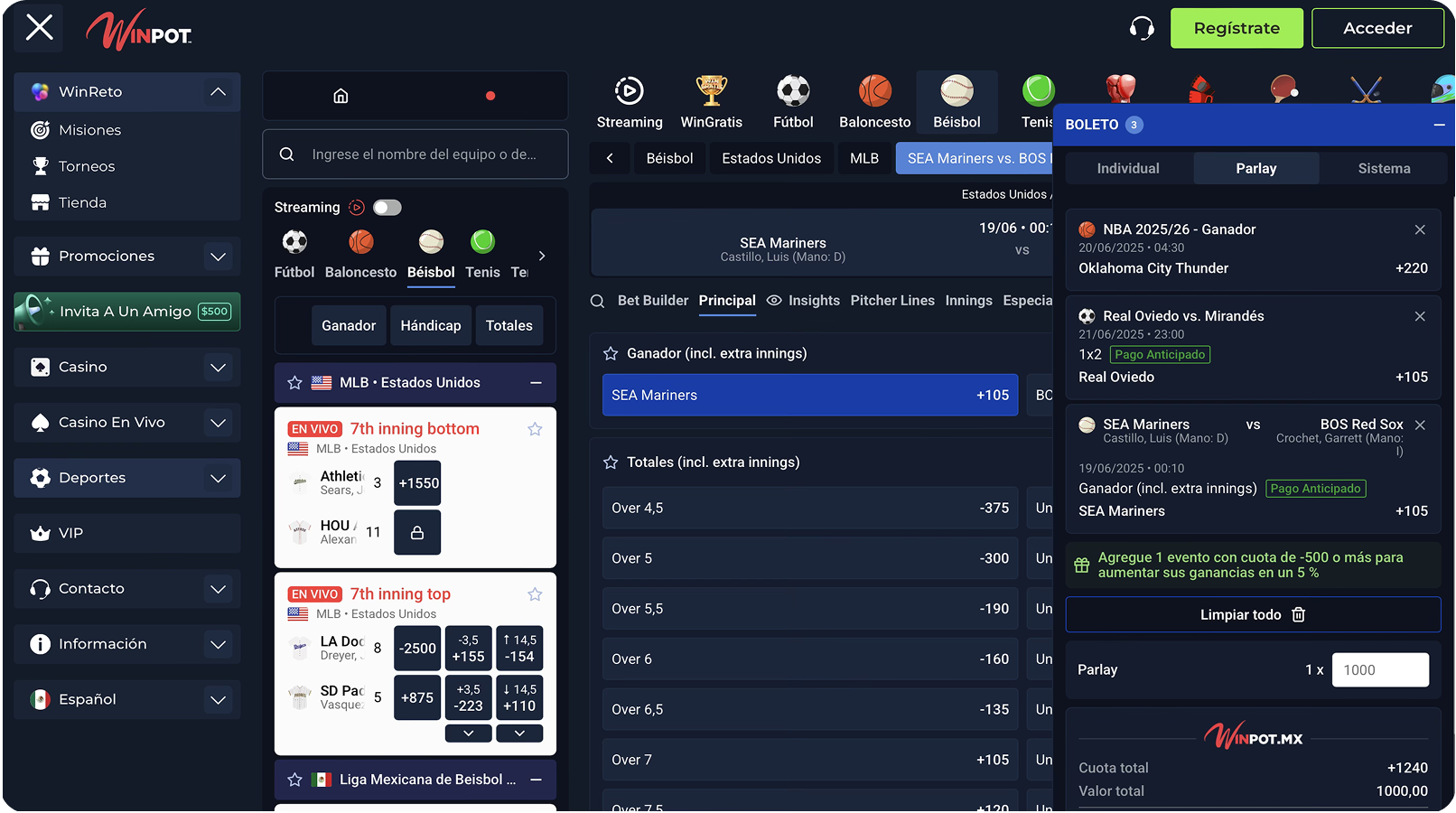 Parlay. Winpot