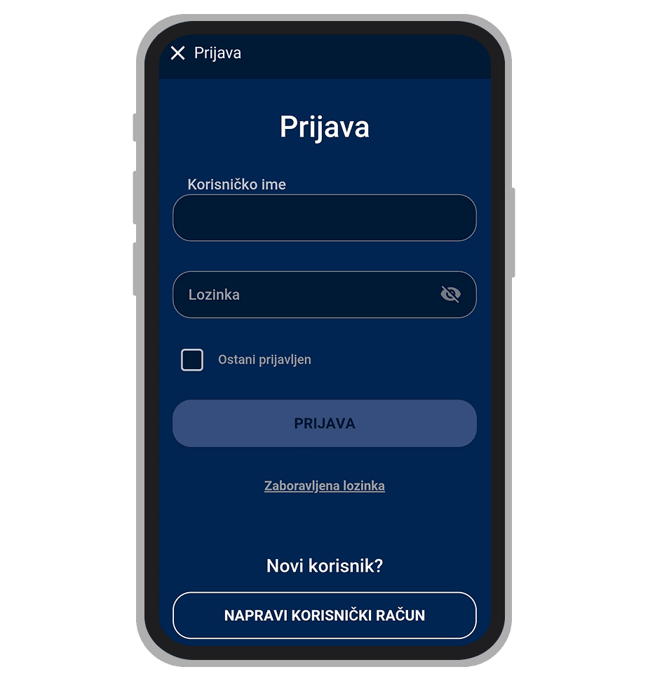 Tasbet logovanje na mobilnoj verziji