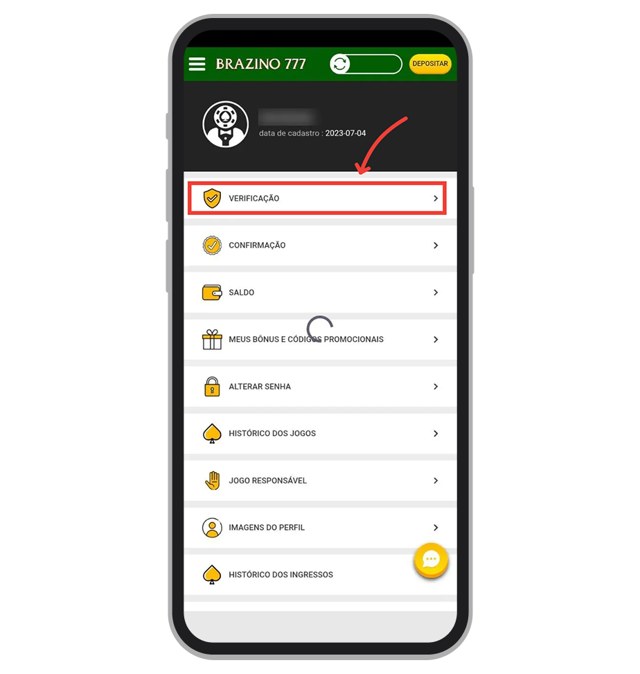Toque em “Verificação”