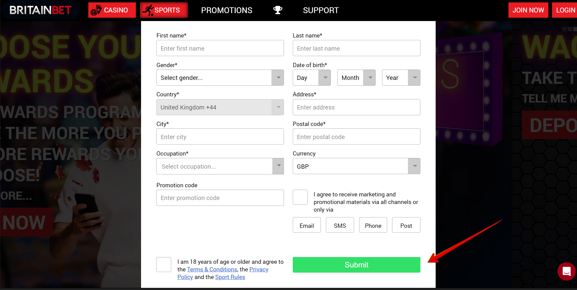 Complete the second registration step