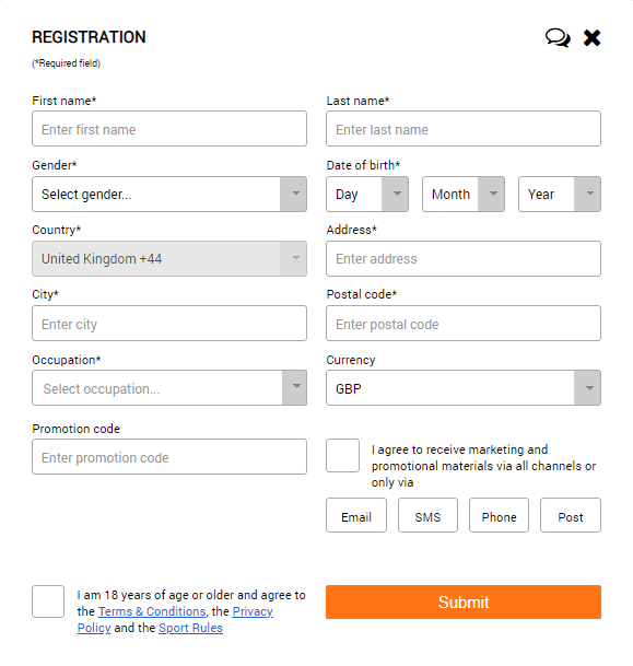 Fill out the rest of the form to complete your registration