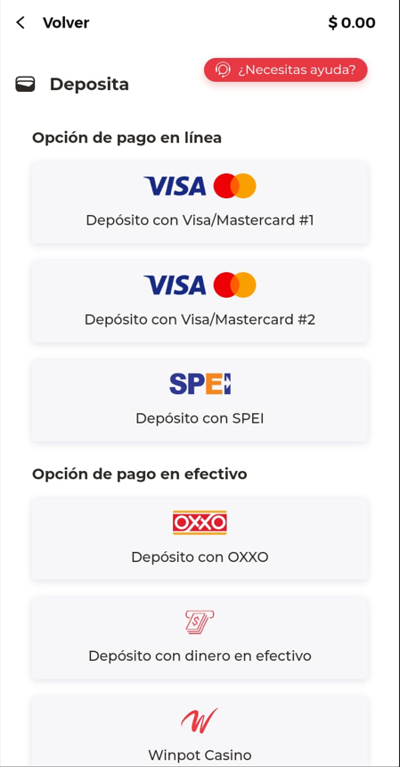 Selección de método de depósito