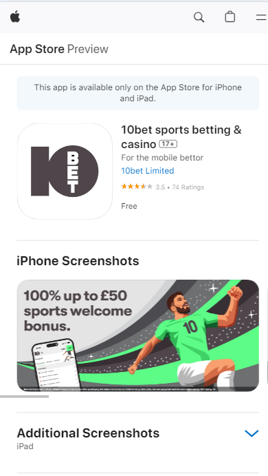 Descarga aplicación 10Bet App Store 