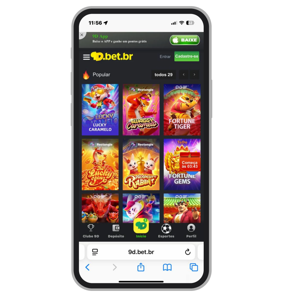 Slots disponíveis no cassino 9D