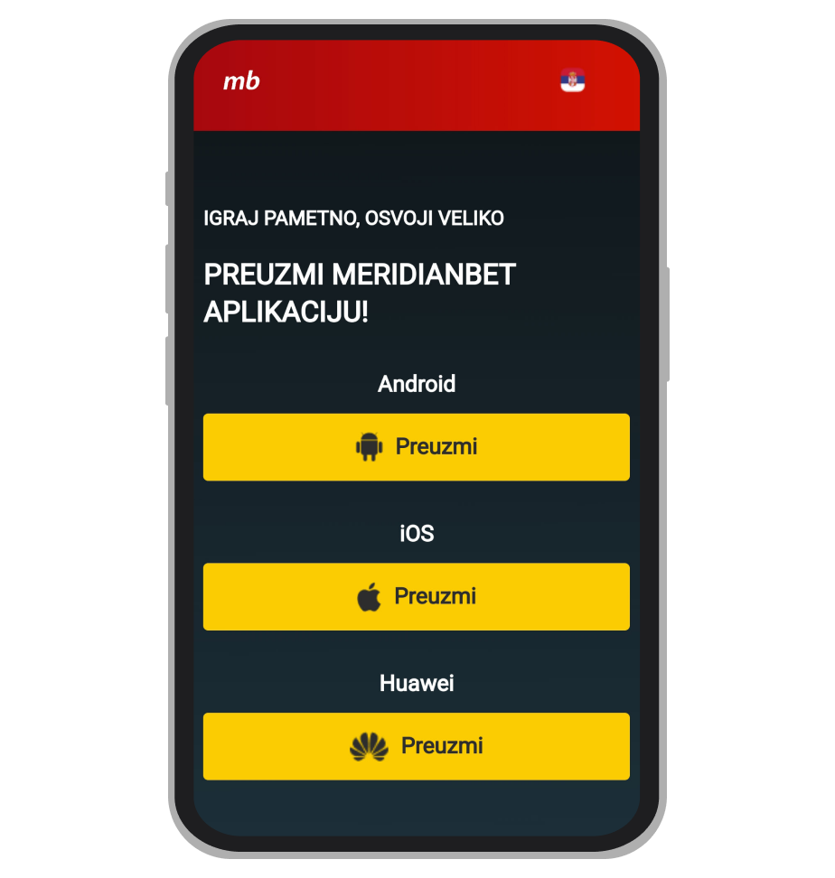 MeridianBet linkovi za download aplikacije