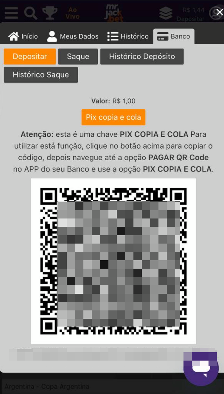 Pode usar o código de pagamento no seu app bancário
