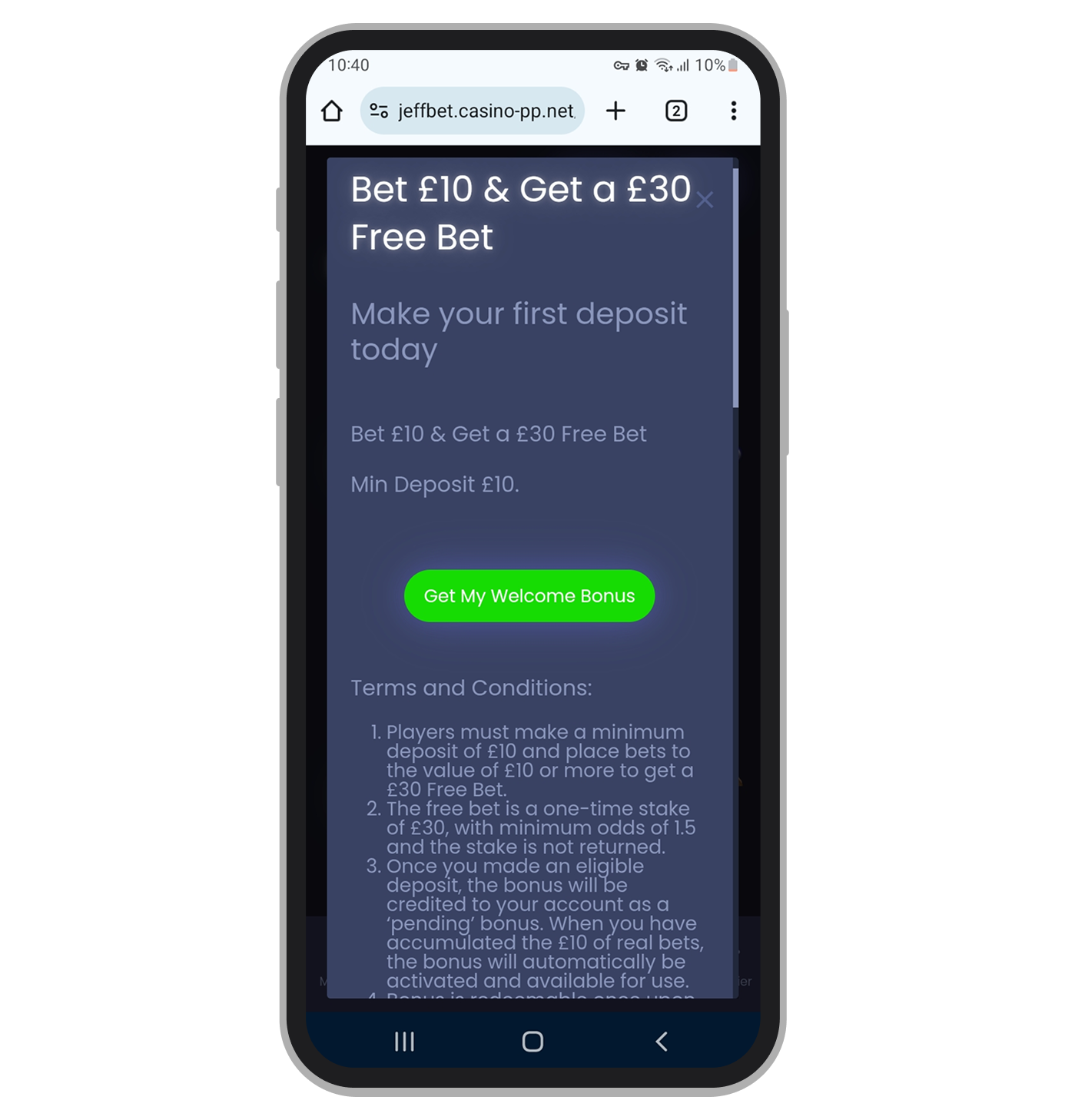 effbet sign up offer