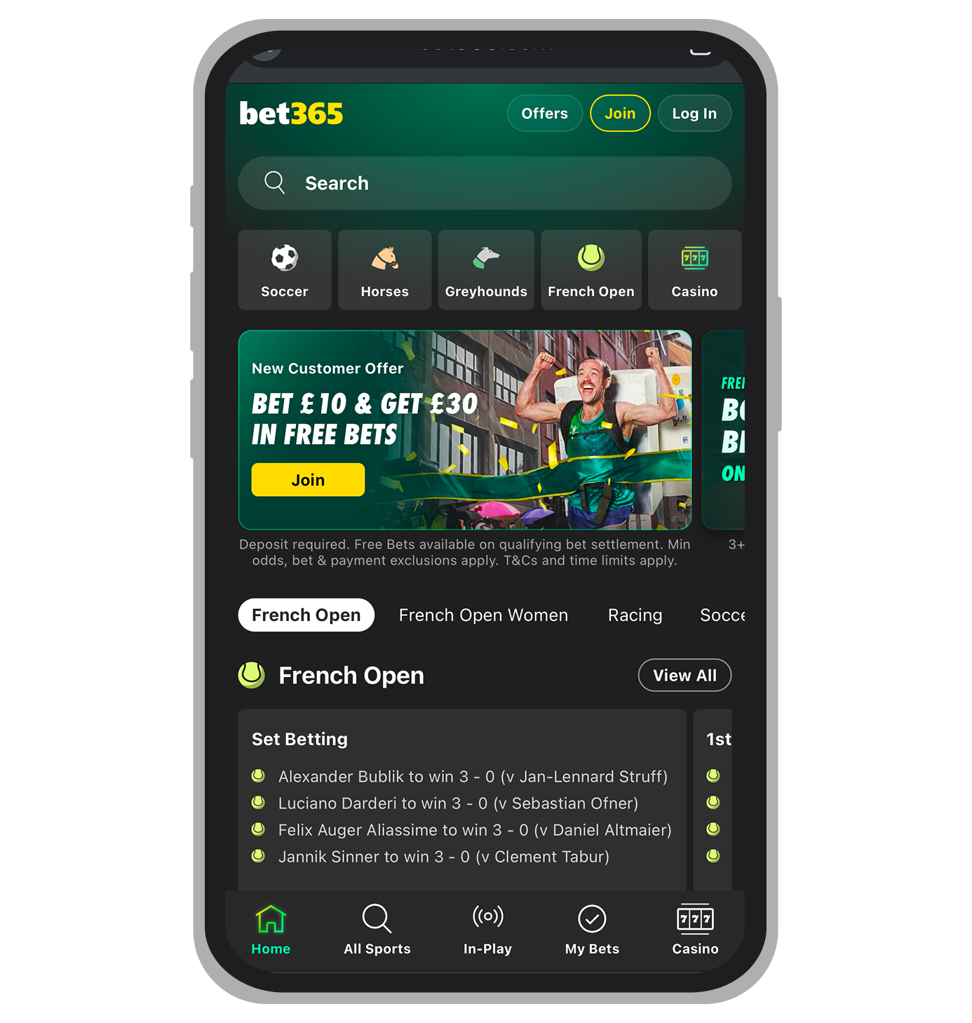 Bet365 homepage