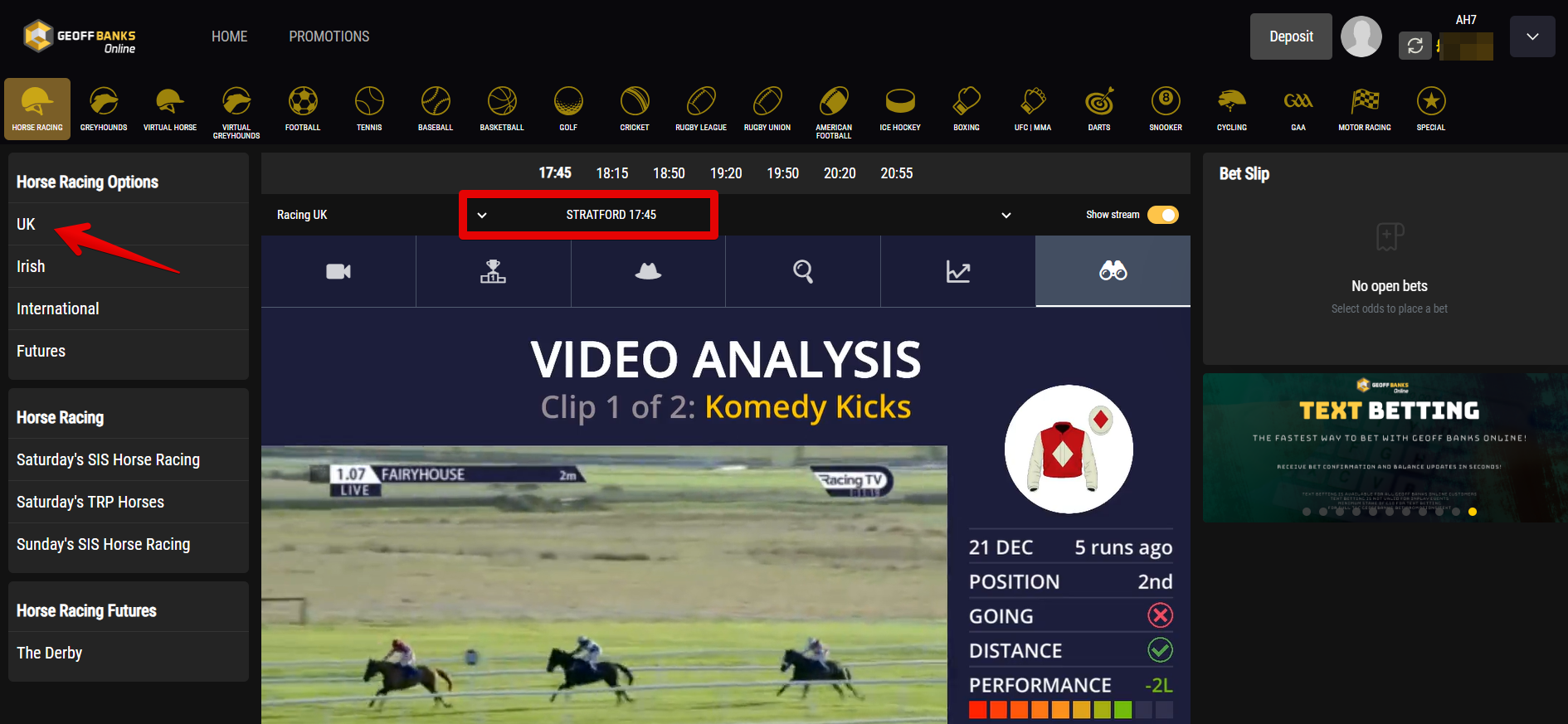 Locate a specific horse race