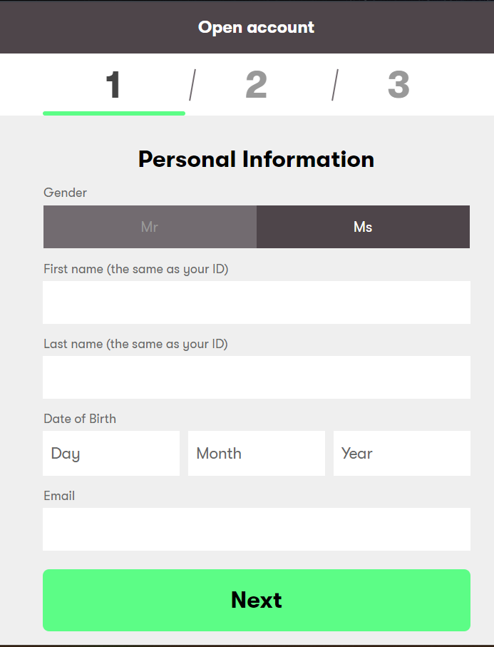 Input your personal details