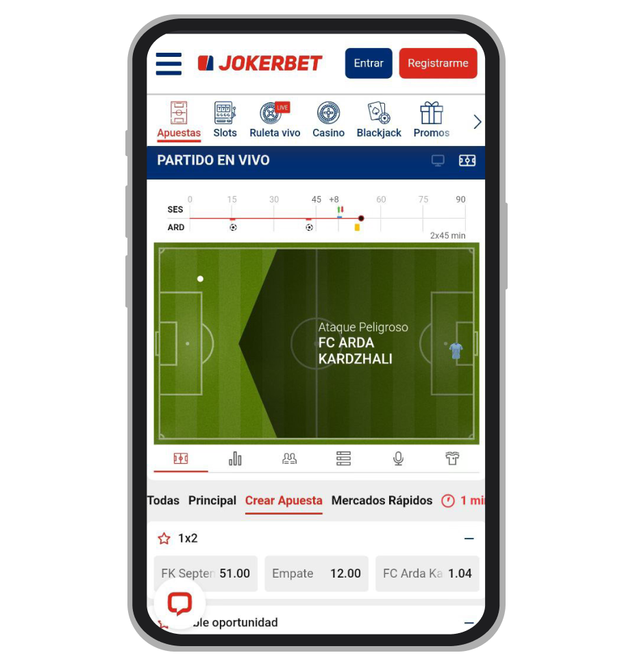 Partido en vivo. JOKERBET