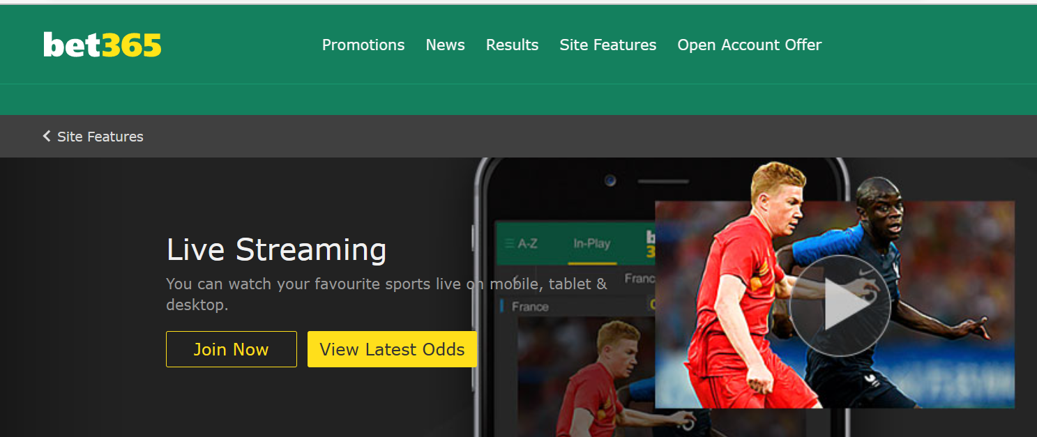 Bet365 Live Streaming feature
