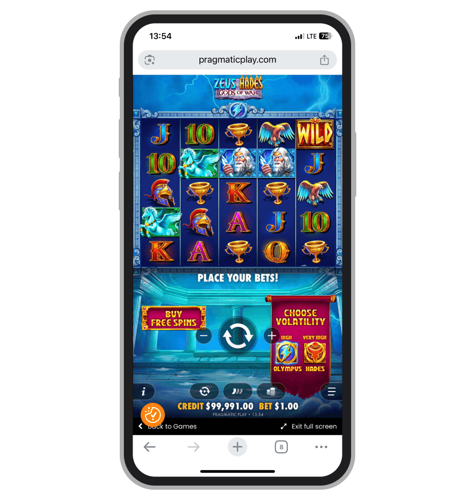 Zeus vs Hades — Gods of War, режим Zeus