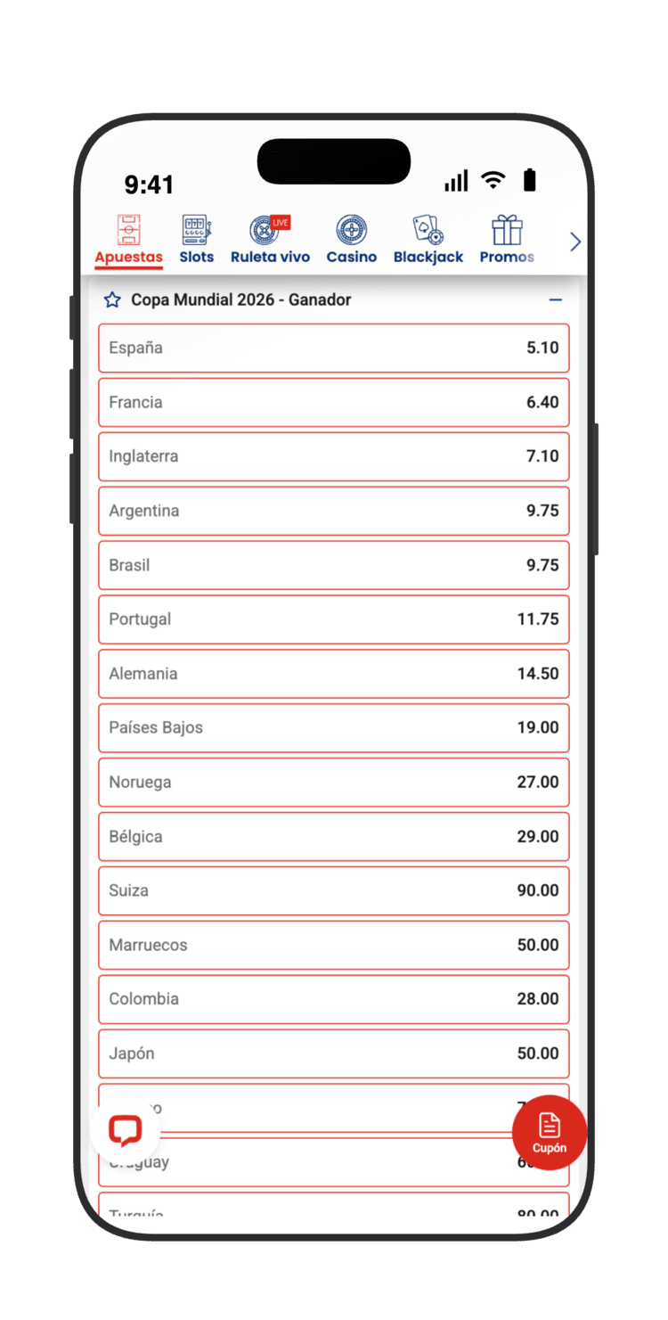 Cuotas de JOKERBET para el ganador de la Copa Mundial 2026