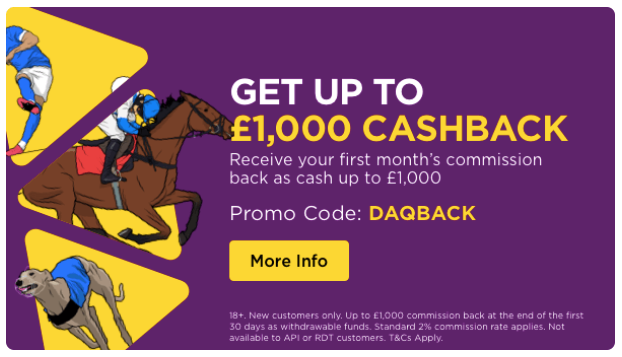 BETDAQ Get Up To £1,000 Cashback New Customer Offer.
