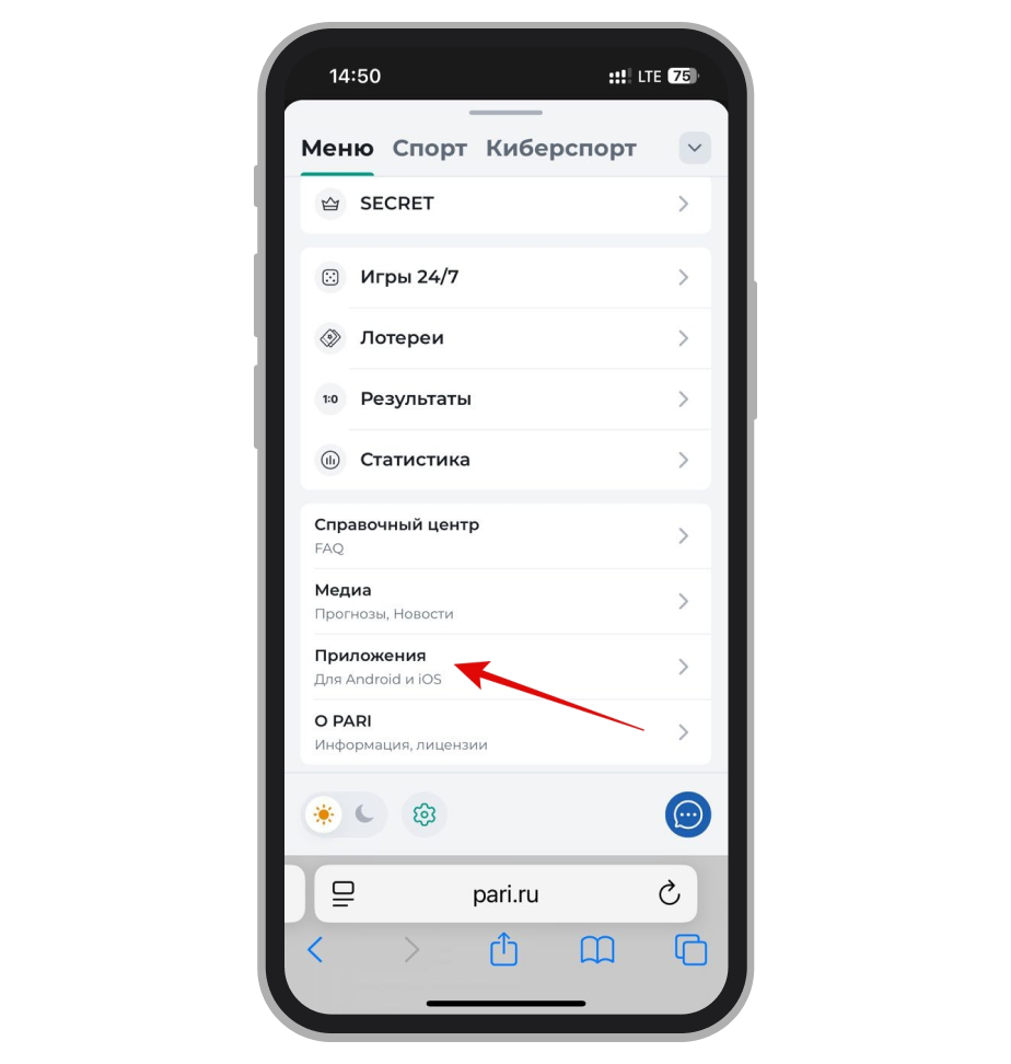 Раздел «Приложения»