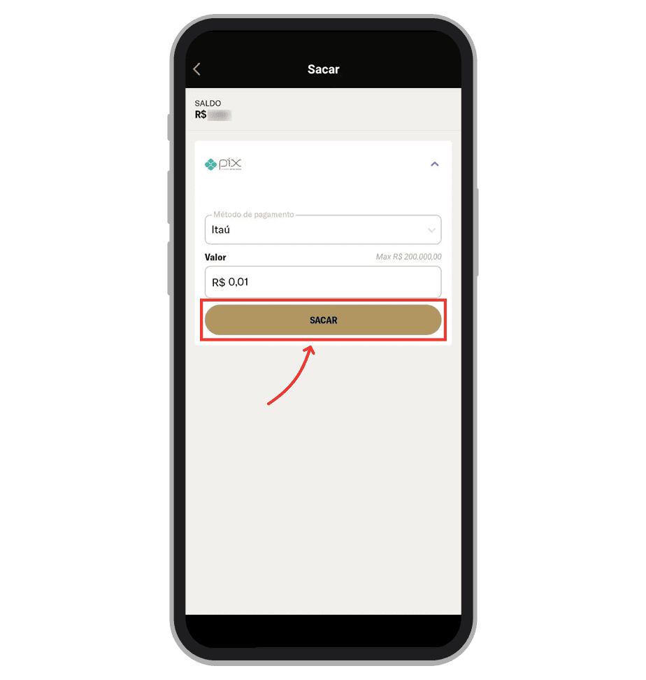 Digite o valor e confirme o pagamento