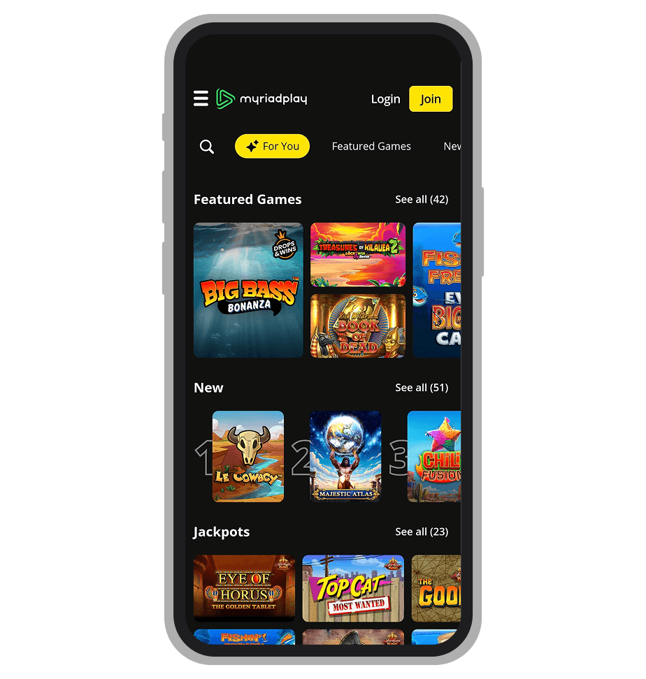 Myriad Play Home Page