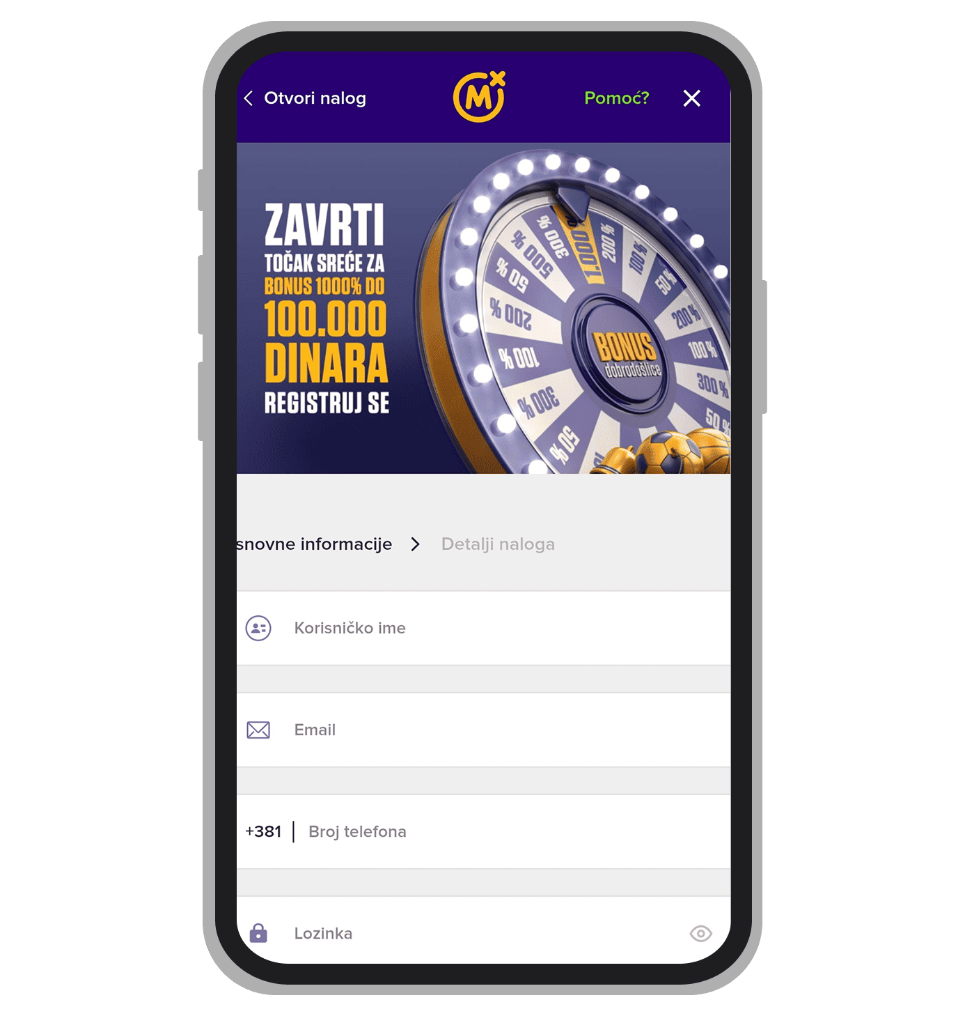 Detalji za login
