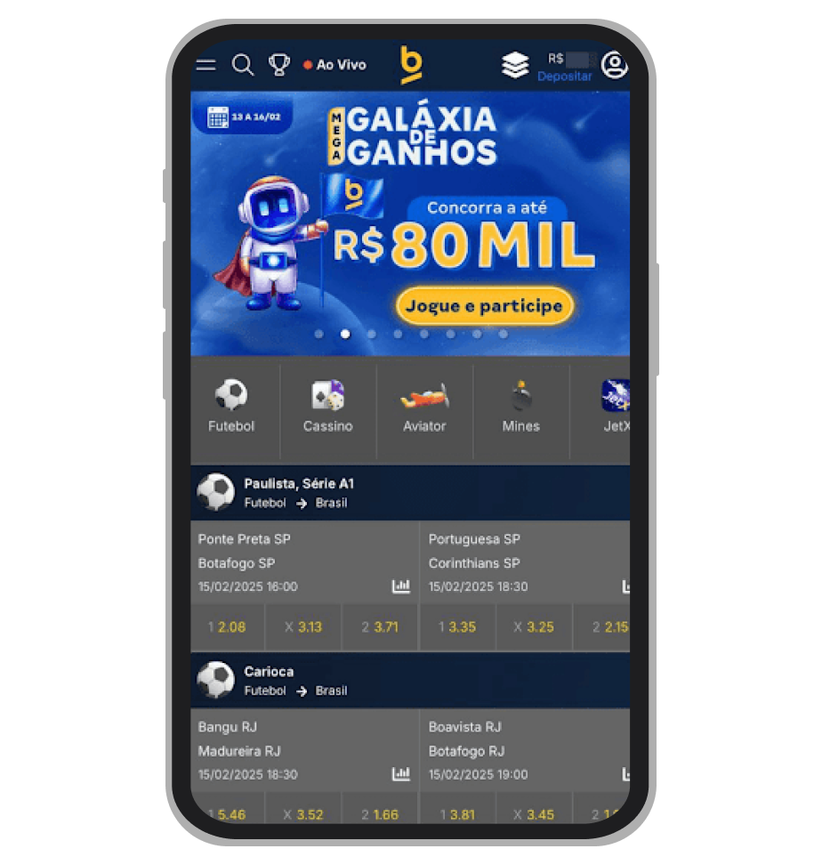 O site mobile da Betnacional  