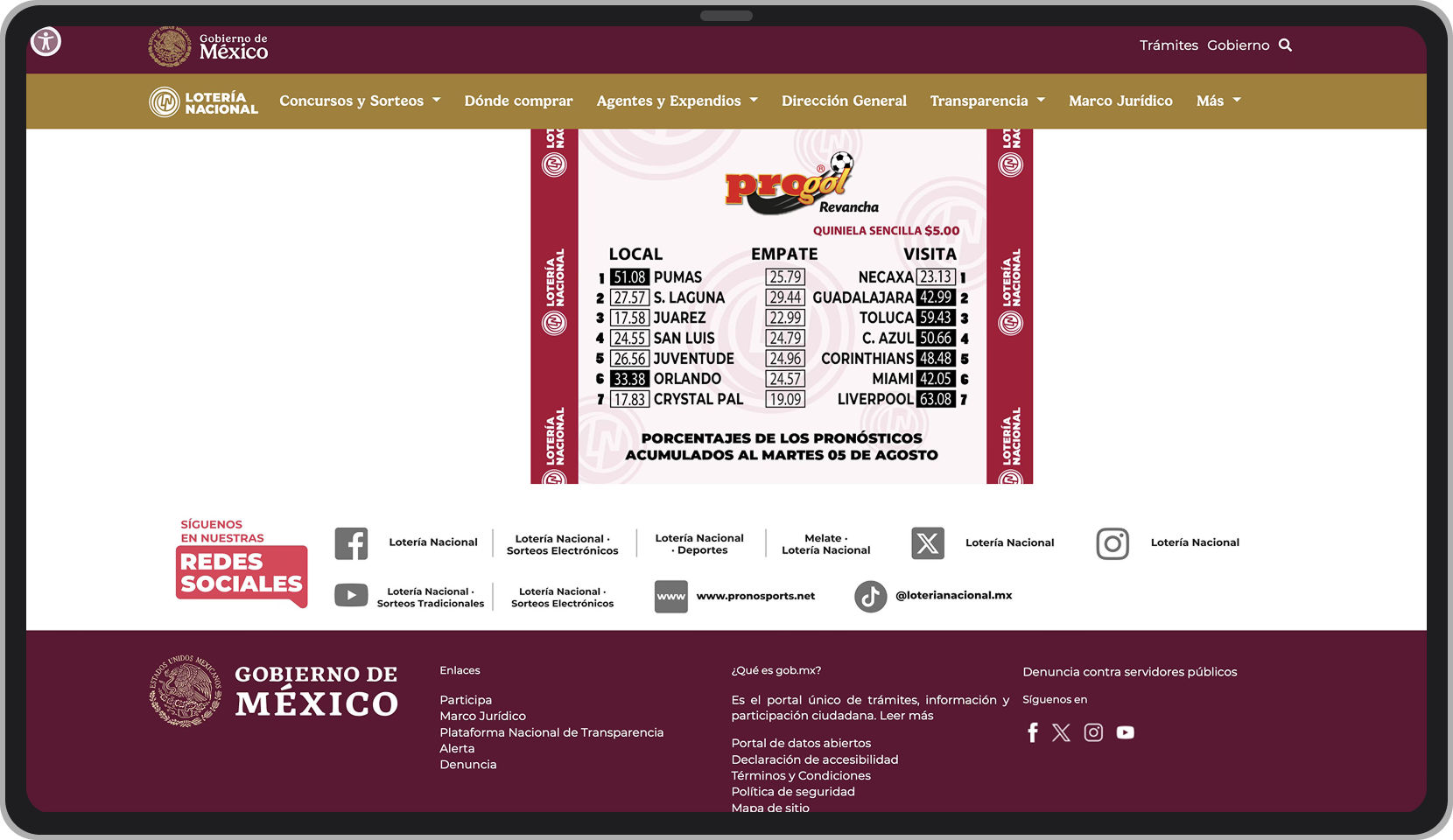 Progol Revancha n.º 2293.