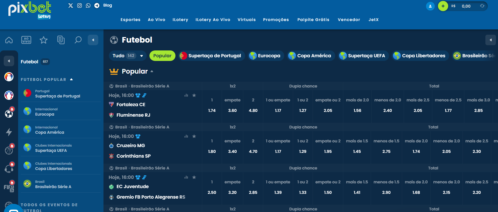 Escolhe um esporte Pixbet em que quer apostar
