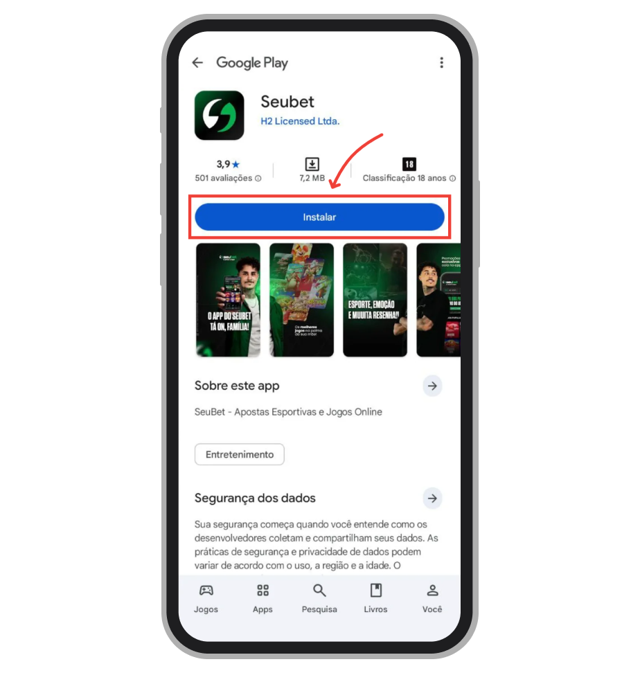 Toque em “Instalar” 