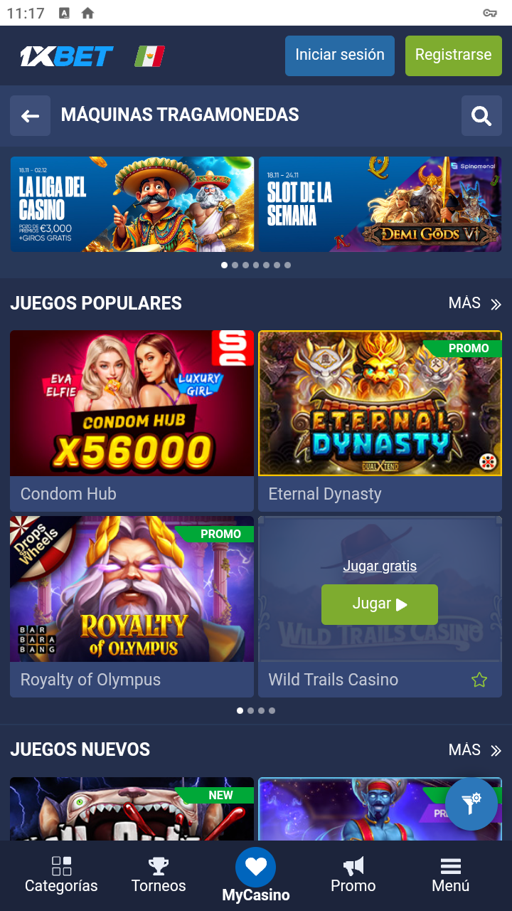 Sección de slots