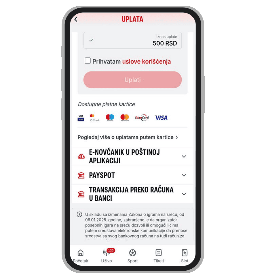 Superbet uplata depozita