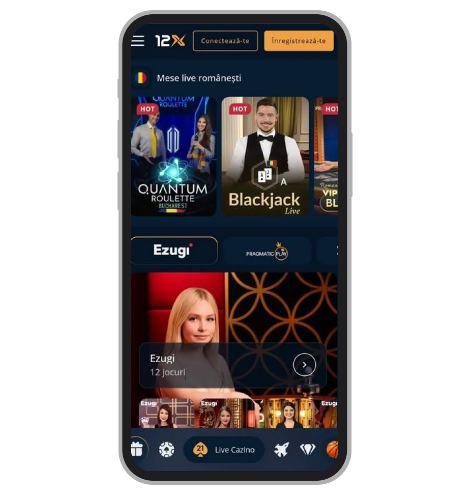 Versiune mobil 12xBet Casino