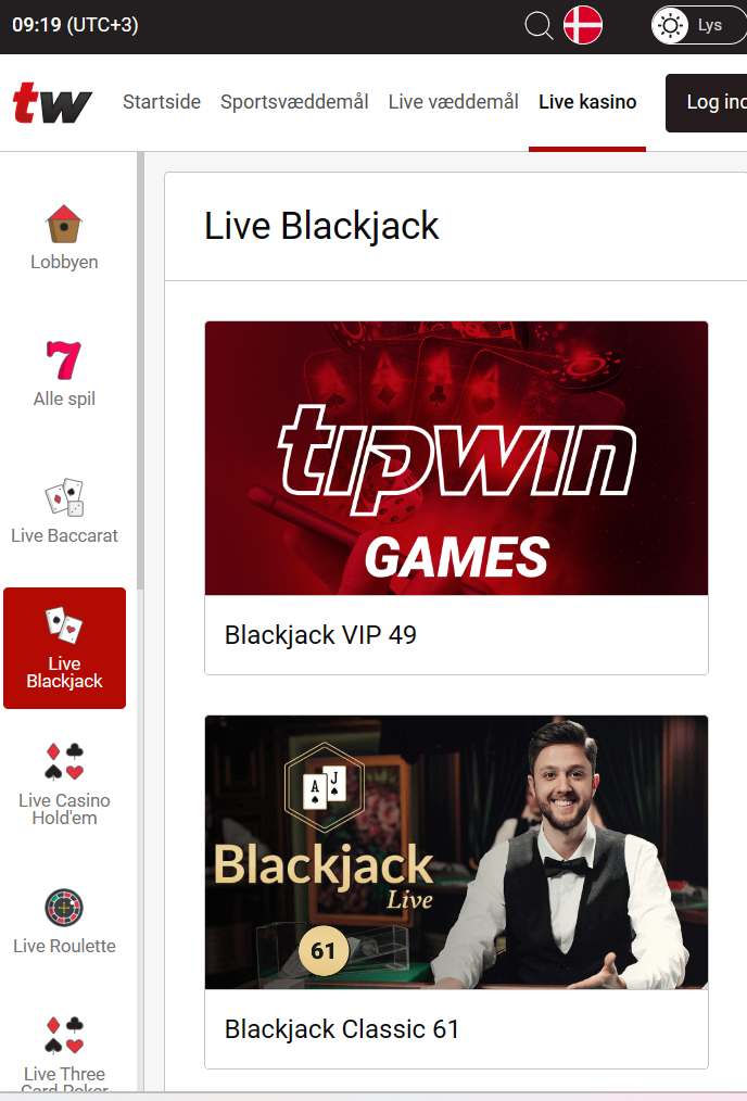  Live Blackjack