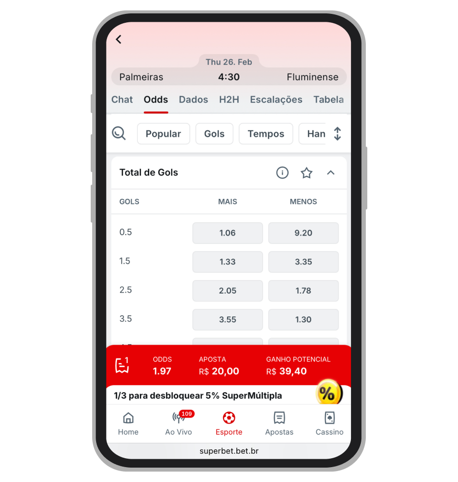 Mercados de apostas dentro da partida