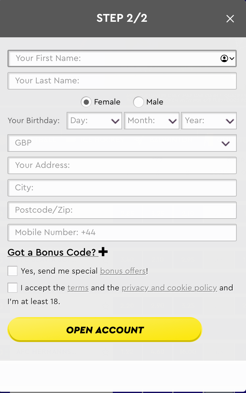 Enter your personal details