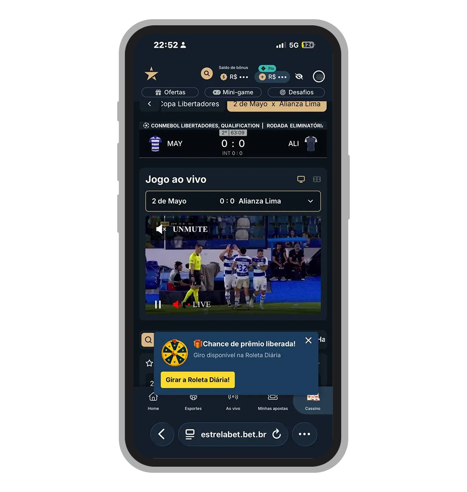 Transmissão ao vivo na EstrelaBet