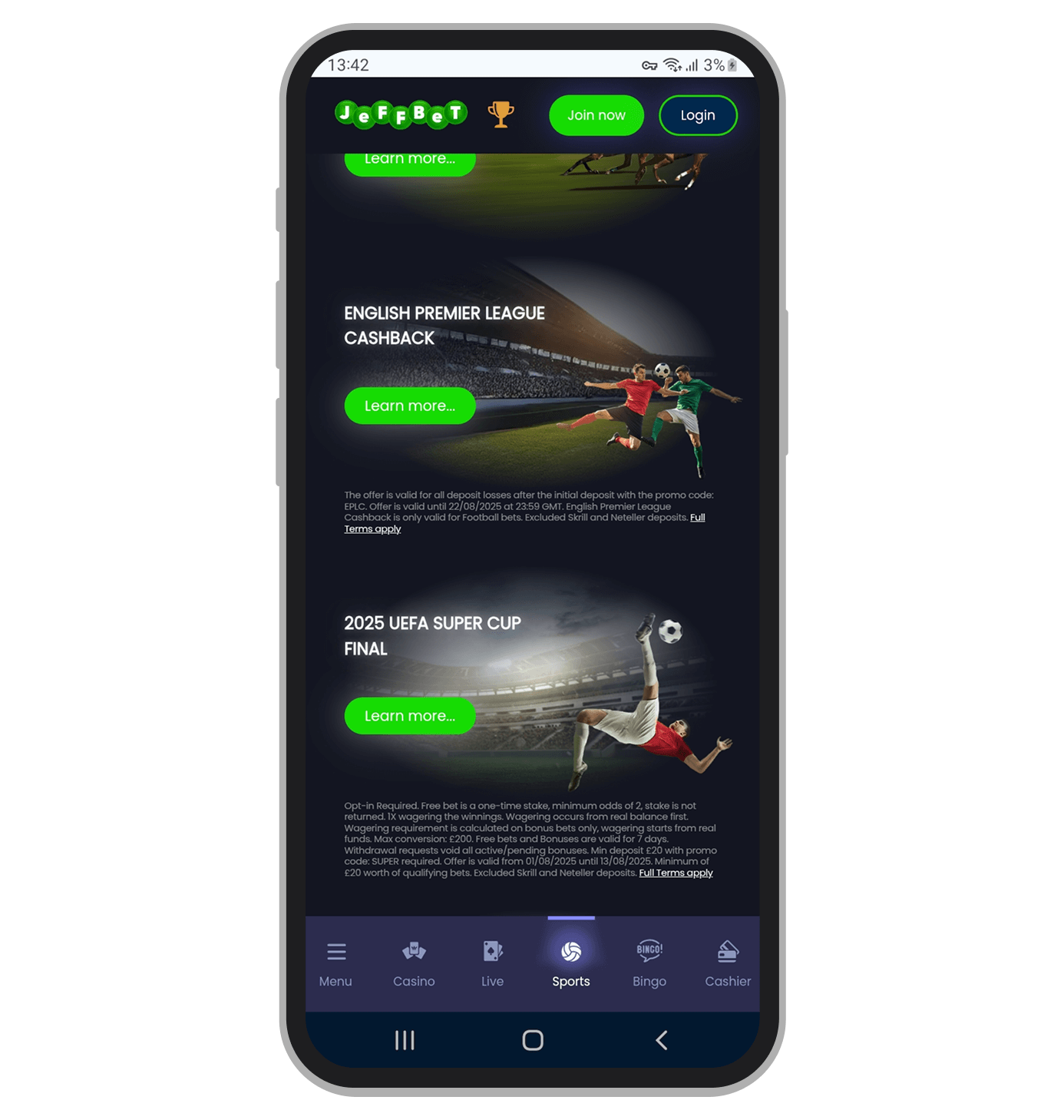 Jeffbet Bonuses