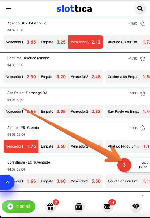O bilhete de apostas na Slottica Brasil