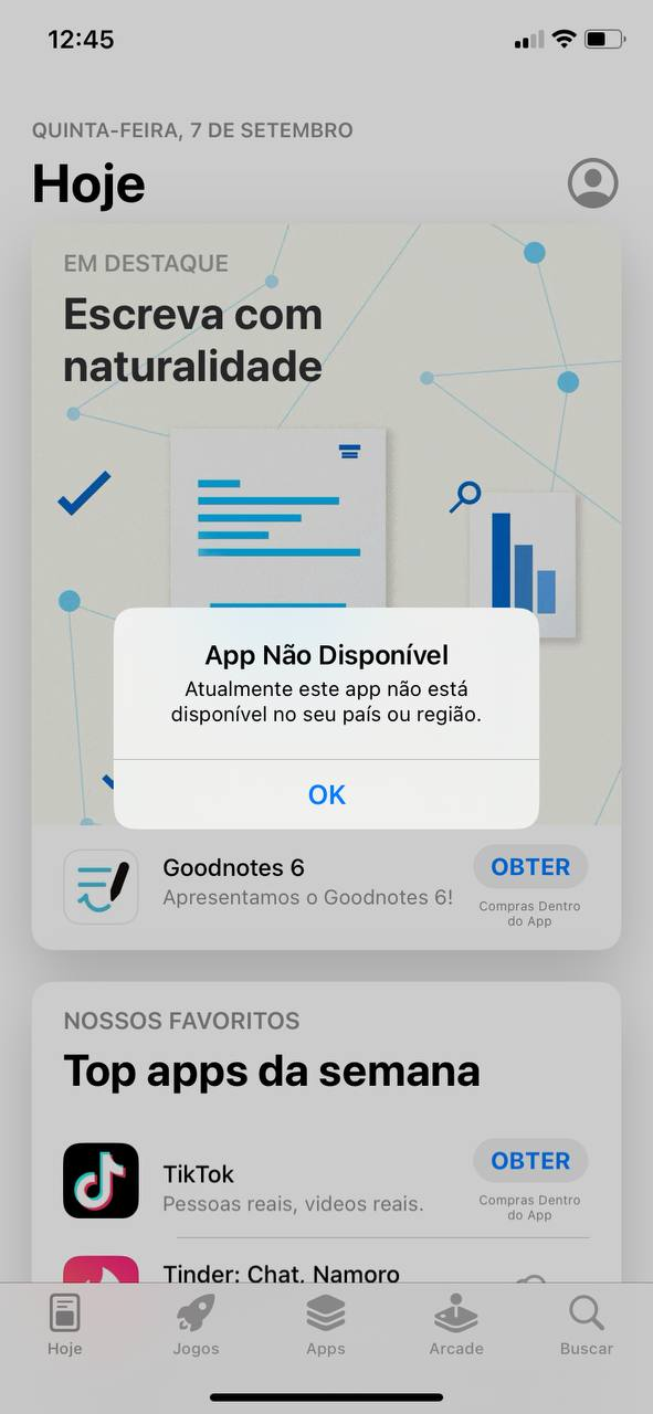 App Store brasileiro não permite os app de apostas esportivas.