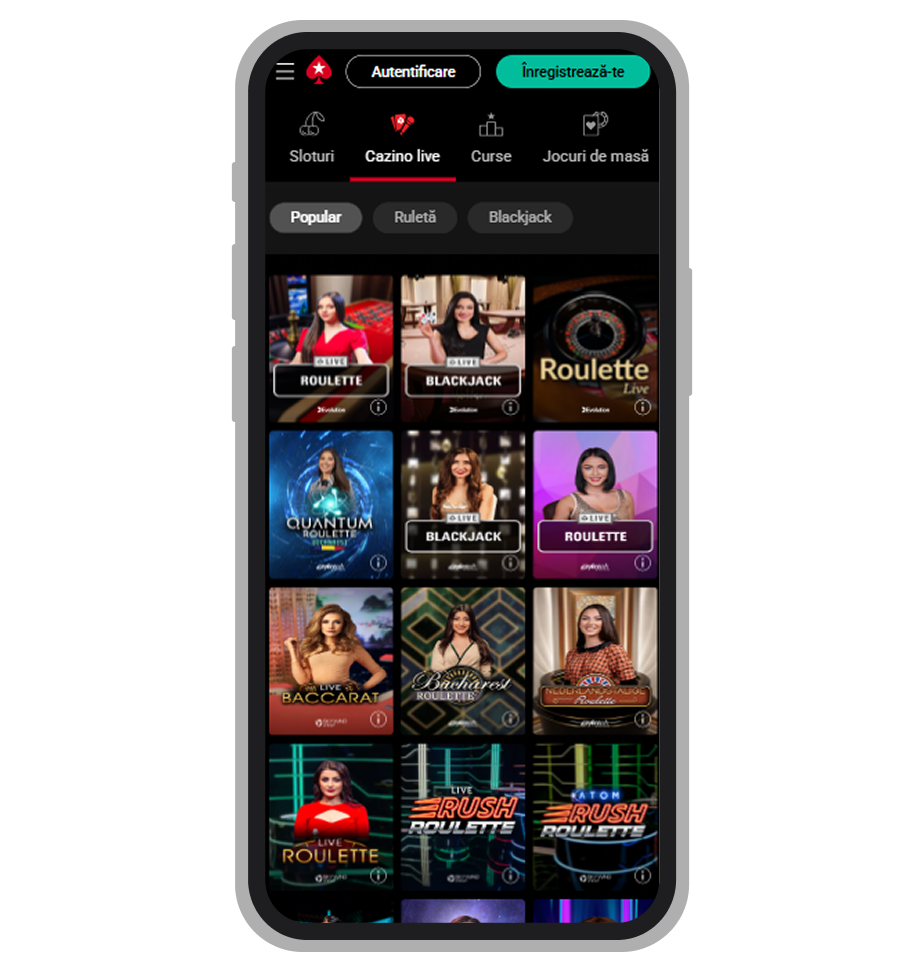 Mese populare la cazinoul live