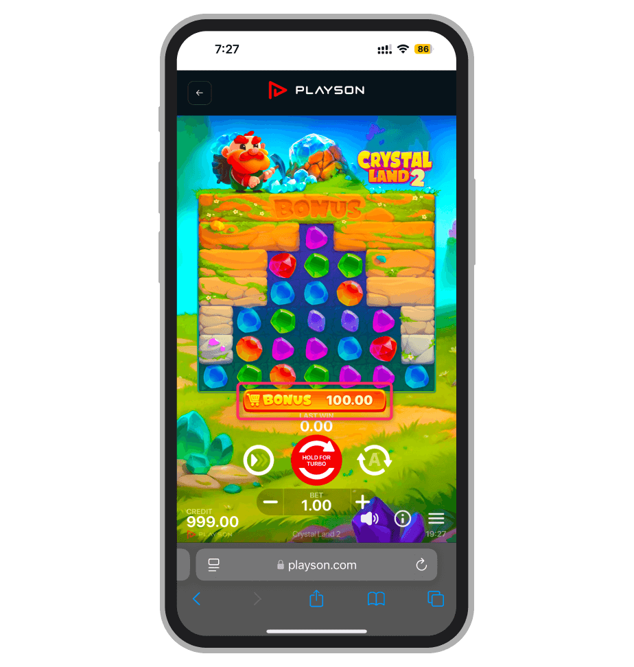 Покупка бонусной игры в Crystal Land 2