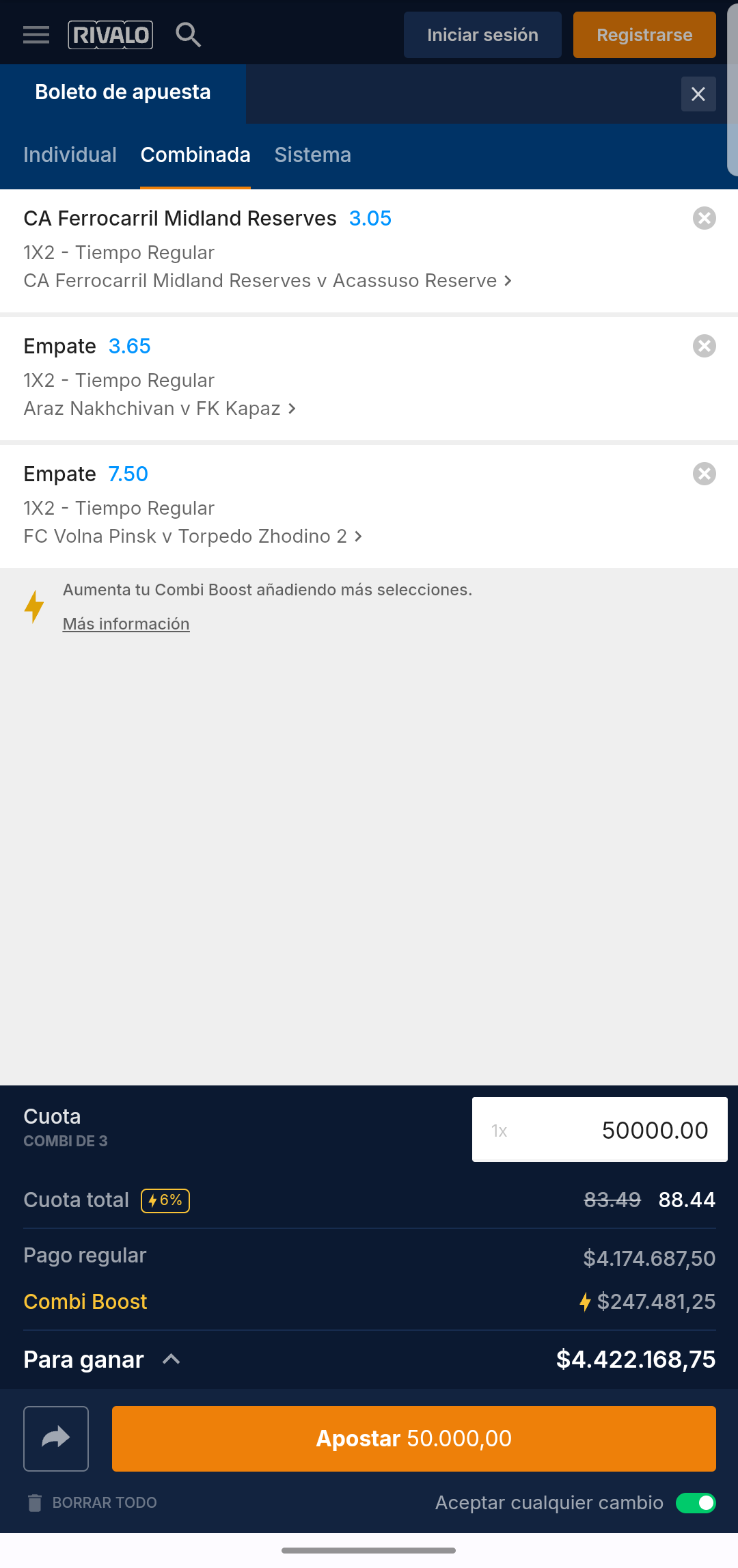 Tiquete de apuestas