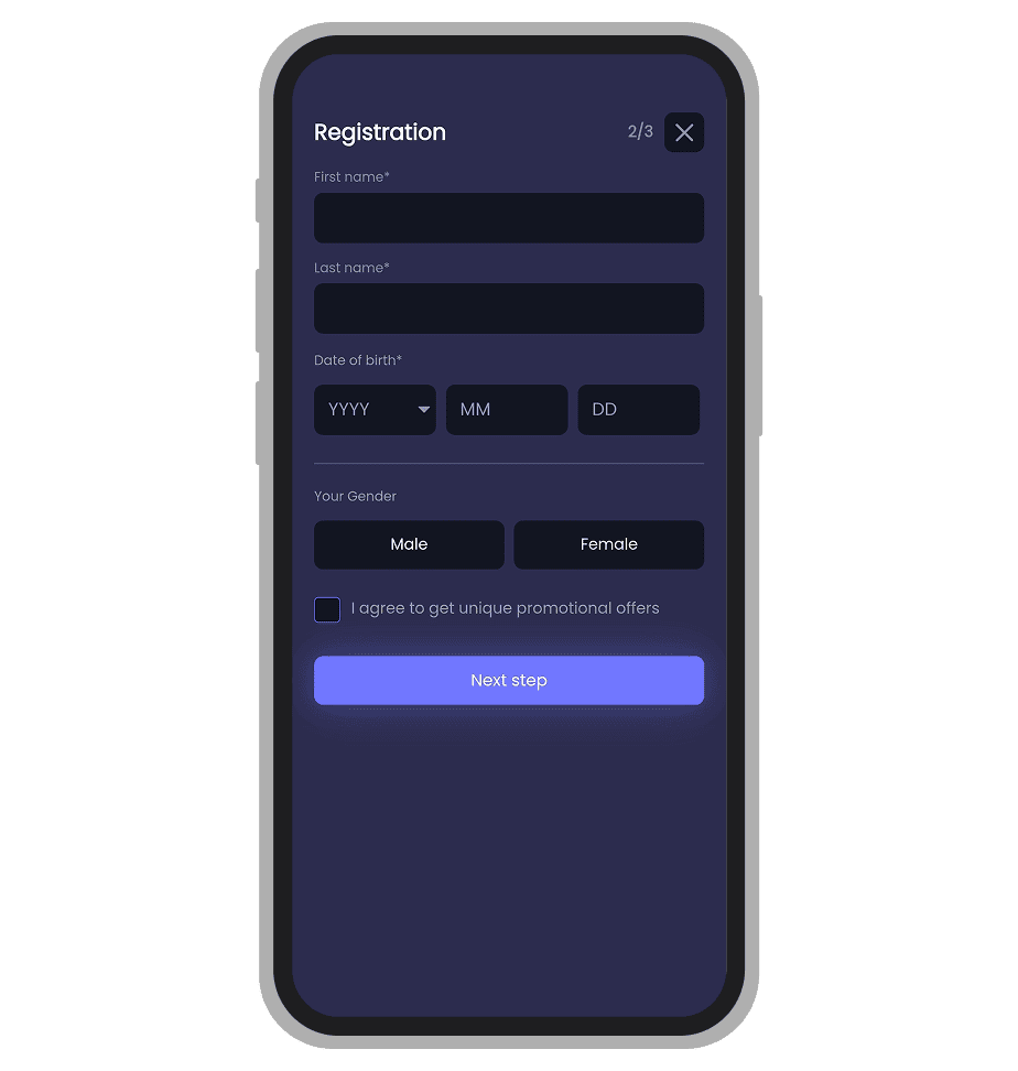 Winissimo Casino Registration: Step 2