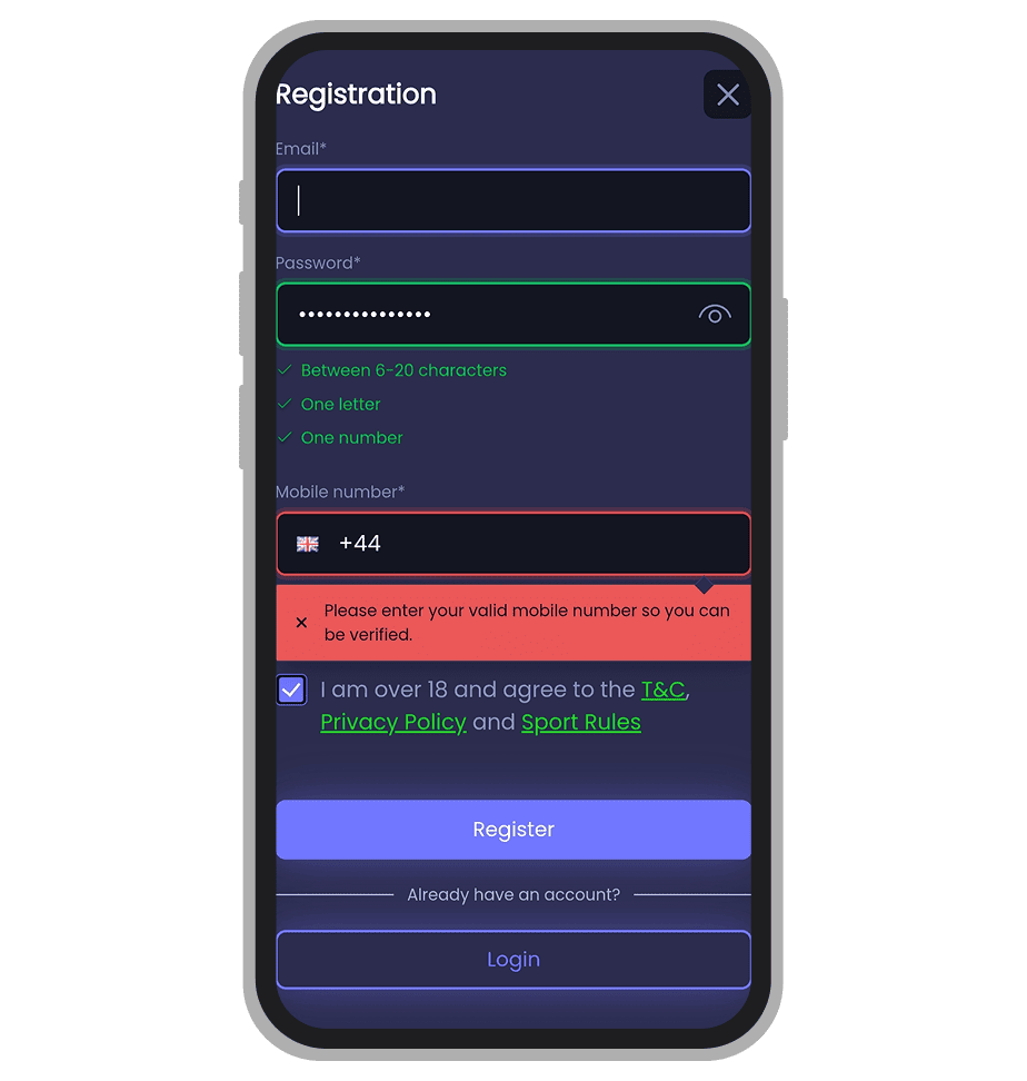 Registration at Jeffbet: 1st window