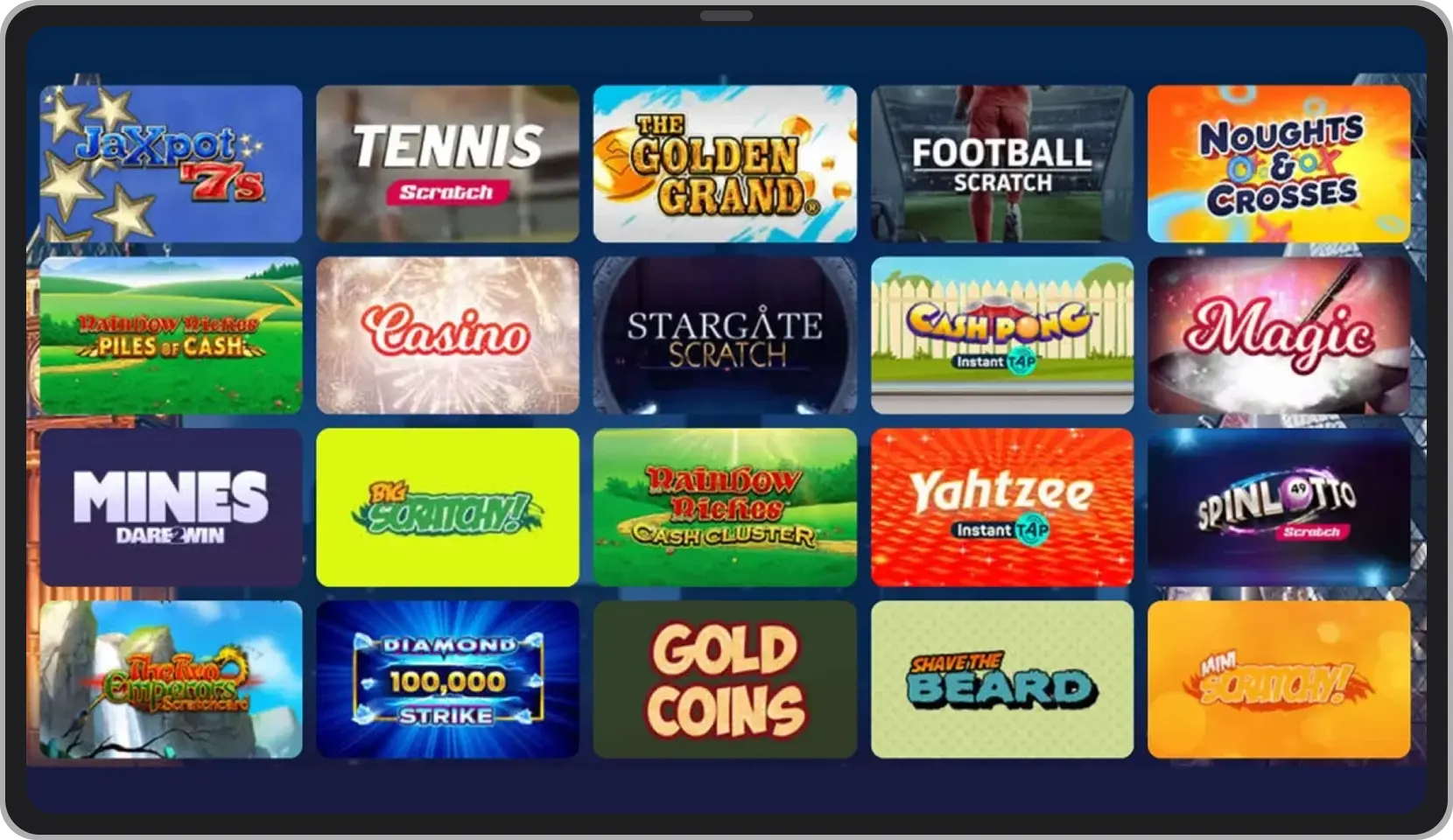 Scratchcards Section