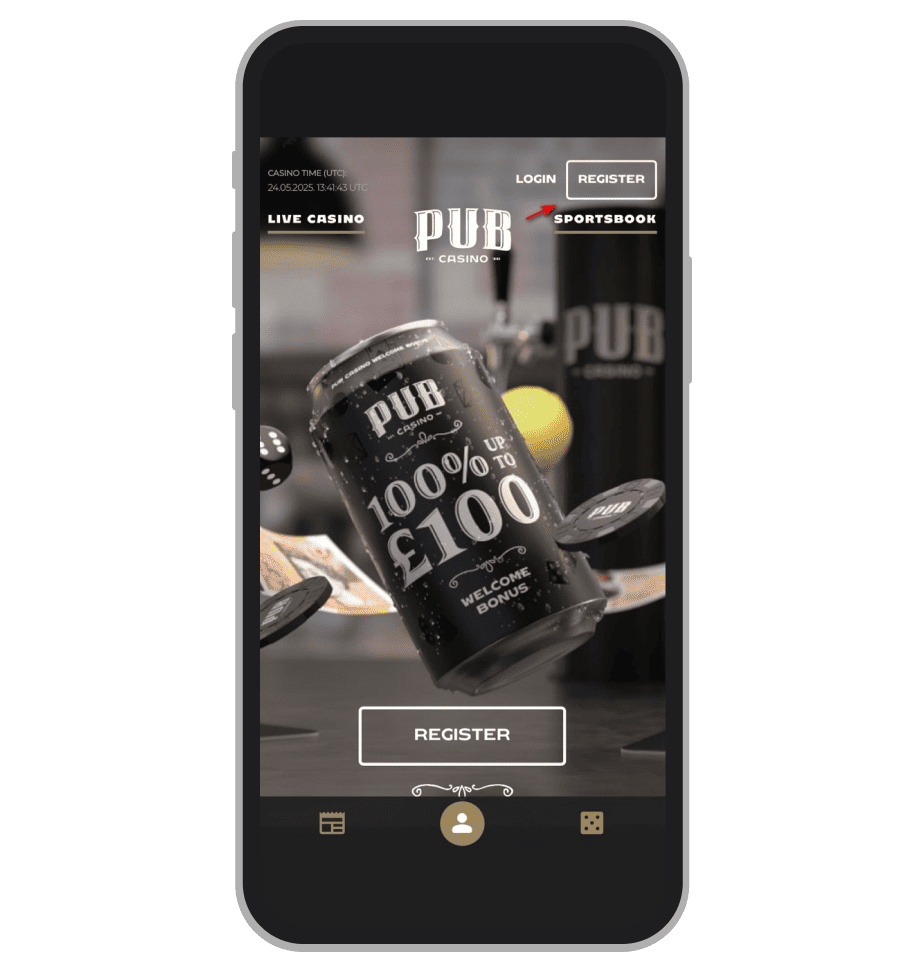 Pub Casino Sign-Up: Step 1