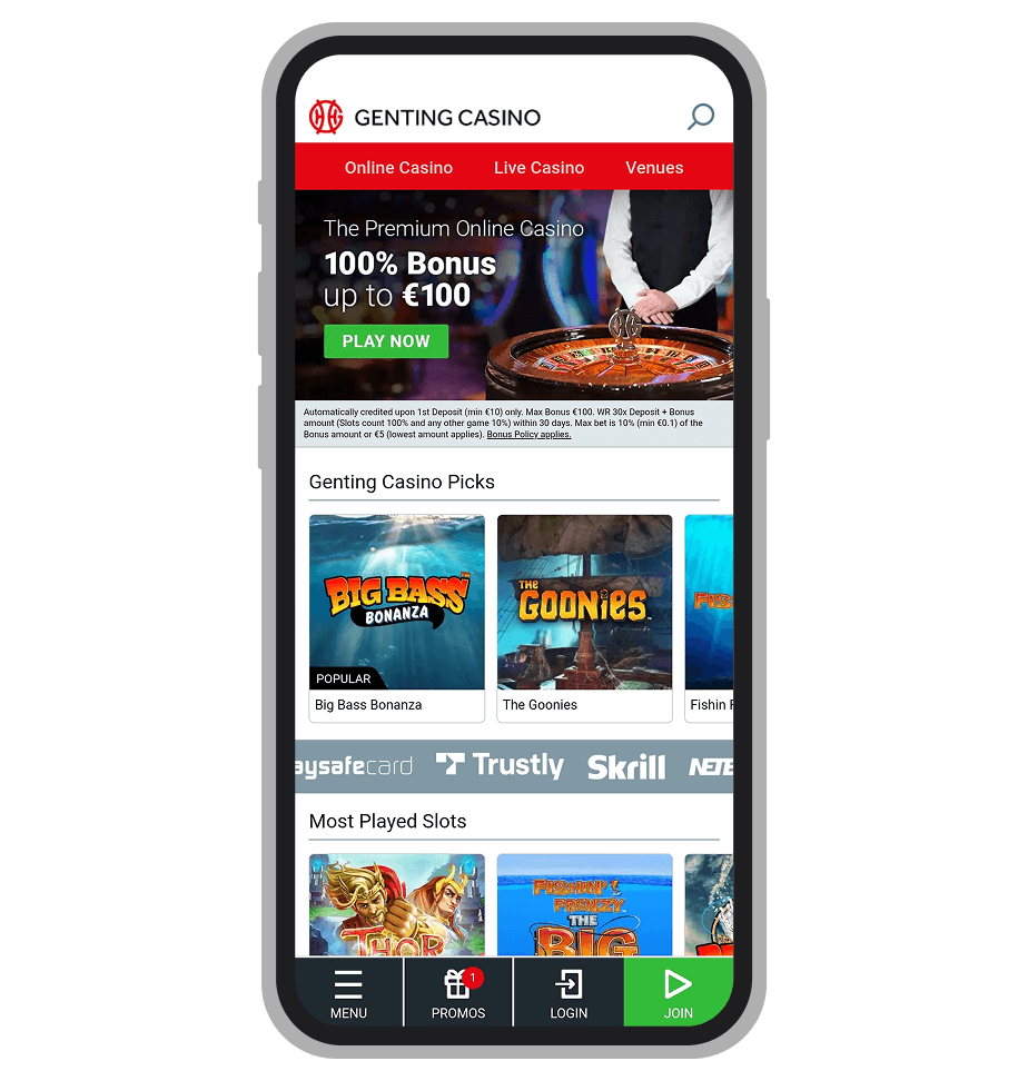 Genting Casino Home Page