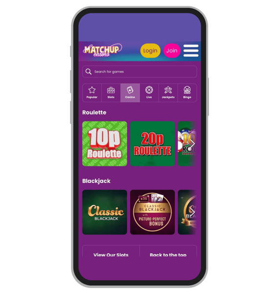 Table Games at Matchup