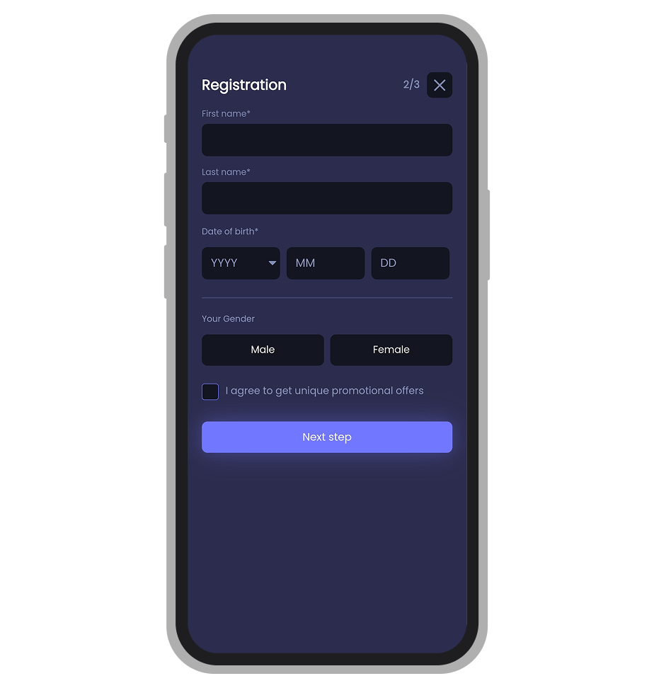 Slotsite Casino Registration: Step 2