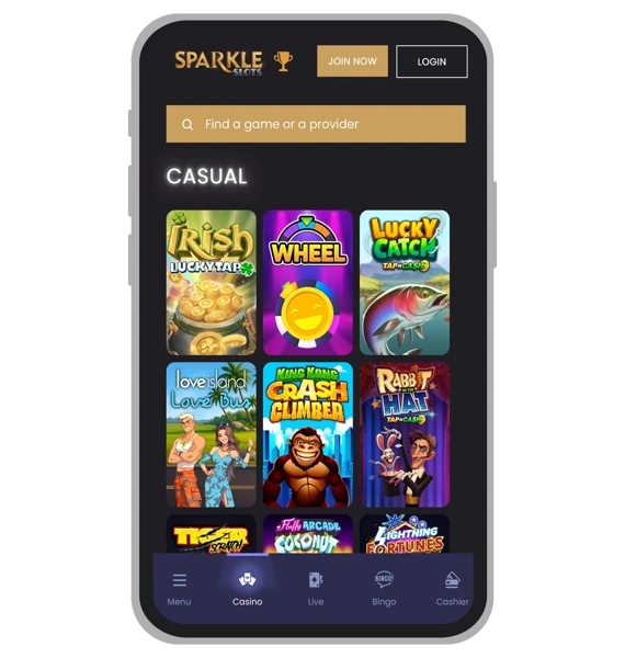 Casual Games at Sparkle Slots