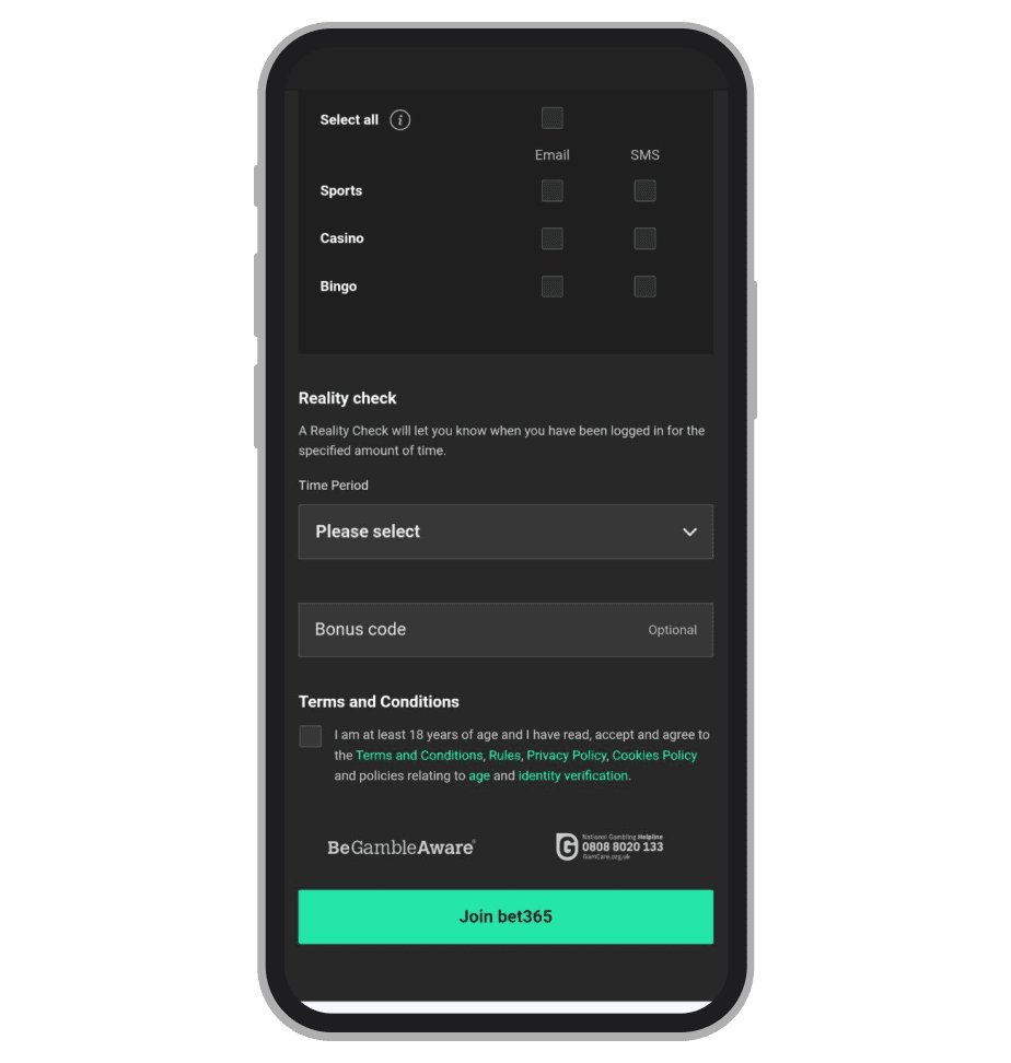 Registration form. The final step